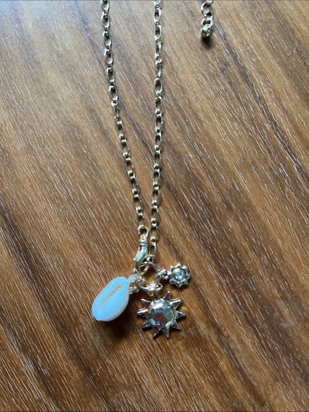 Gold Sun and Shell Necklace - Picture 2 of 4